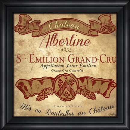 Framed Wine Label IV Print