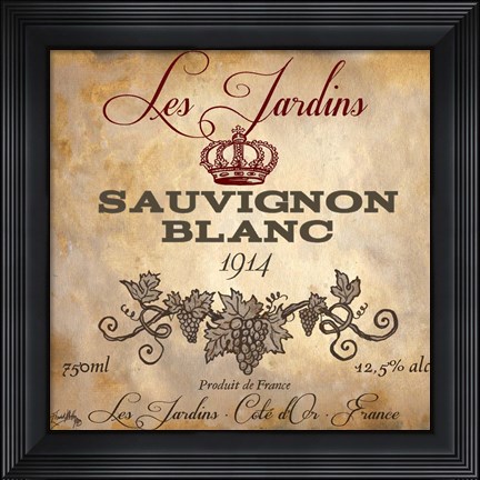 Framed Wine Label VI Print