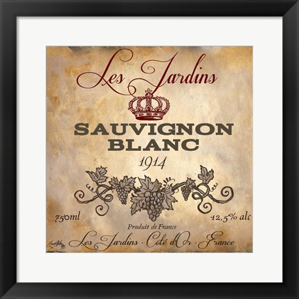 Framed Wine Label VI Print