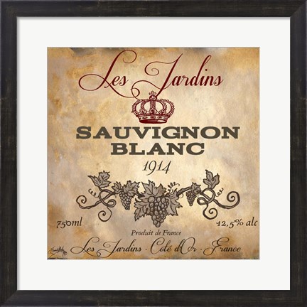 Framed Wine Label VI Print