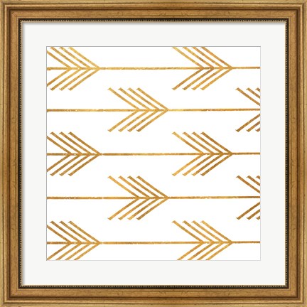 Framed Golden Arrows I Print