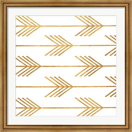 Framed Golden Arrows I Print