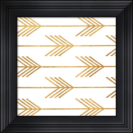 Framed Golden Arrows I Print