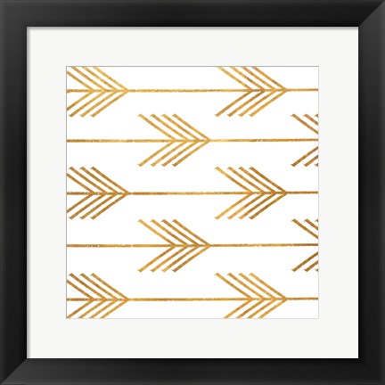 Framed Golden Arrows I Print