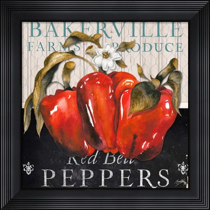 Framed Vegetable Farm Fresh III Print