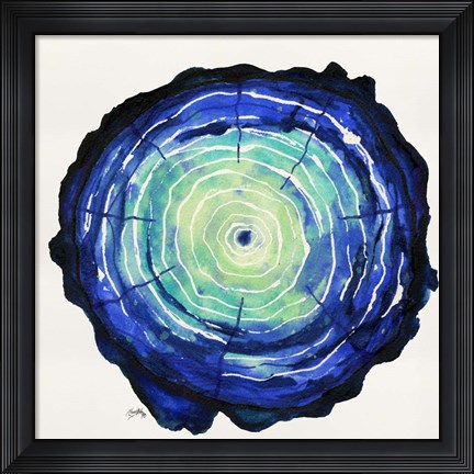 Framed Colored Tree Trunk I Print