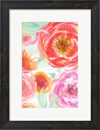 Framed Colorful Roses I Print