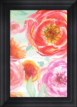 Framed Colorful Roses I Print