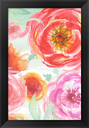 Framed Colorful Roses I Print