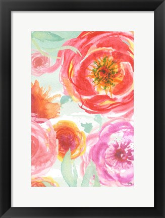 Framed Colorful Roses I Print