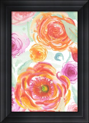 Framed Colorful Roses II Print