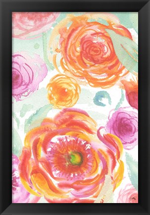 Framed Colorful Roses II Print