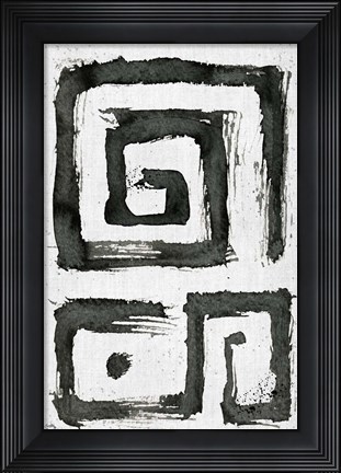 Framed Tribal Swirls I Print