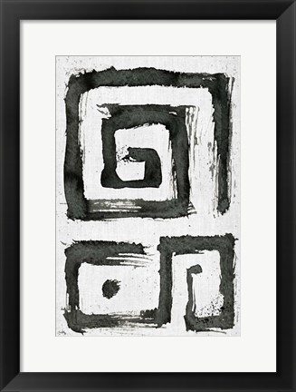 Framed Tribal Swirls I Print