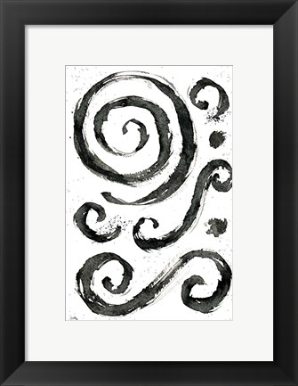 Framed Tribal Swirls IV Print