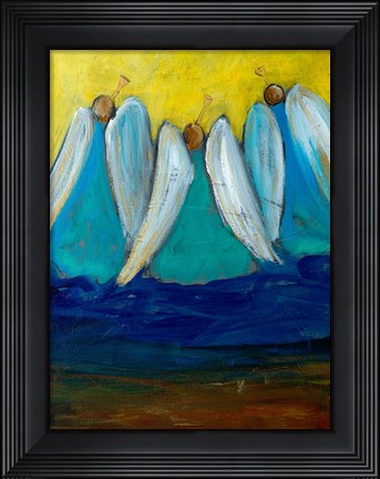 Framed Three Trumpeting Angels Print