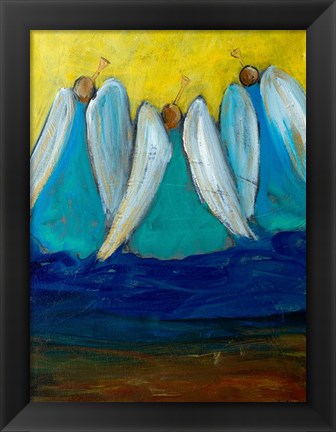 Framed Three Trumpeting Angels Print