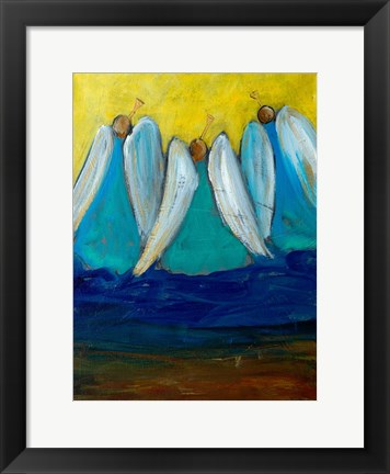 Framed Three Trumpeting Angels Print