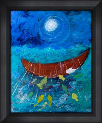 Framed Miraculous Net of Fish Print
