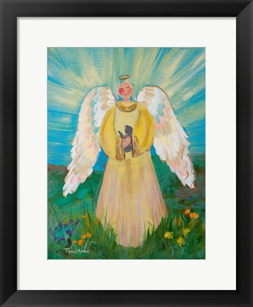 Framed Purrfectly Heavenly Angel Print