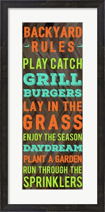 Framed Backyard Rules Print