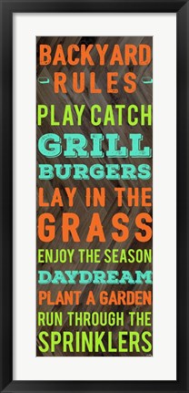 Framed Backyard Rules Print