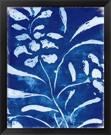 Framed Azure Flora I Print