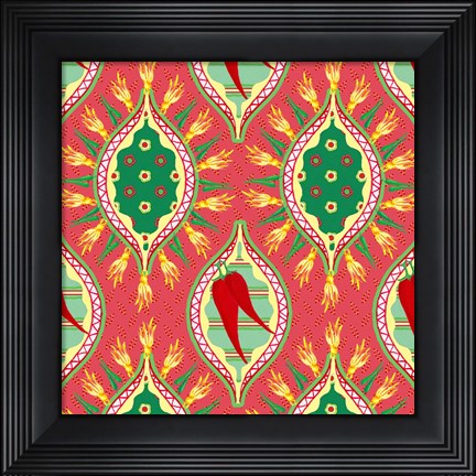 Framed Chili Fiesta Pattern IV Print