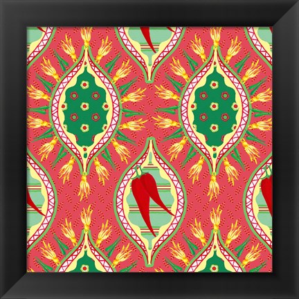 Framed Chili Fiesta Pattern IV Print