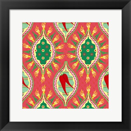 Framed Chili Fiesta Pattern IV Print