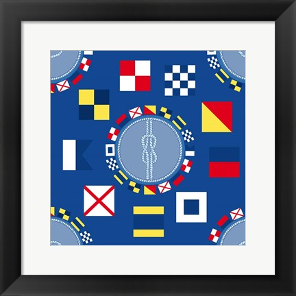 Framed Nautical Navigation Pattern IIA Print