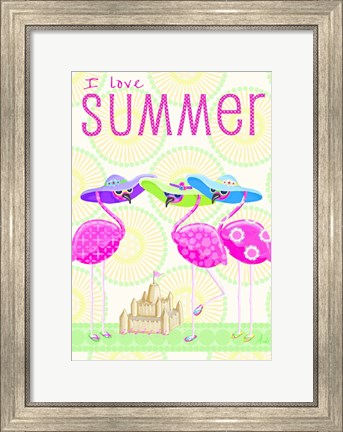 Framed Flamingo Summer II Print