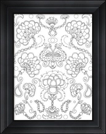 Framed Floral Chain I Print