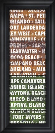 Framed Florida Wood Type Print