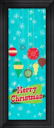 Framed Merry Christmas Ornaments Print