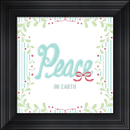 Framed Christmas Wreath III Print