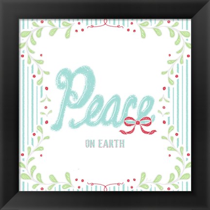 Framed Christmas Wreath III Print