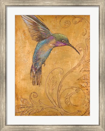 Framed Golden Hummingbird I Print