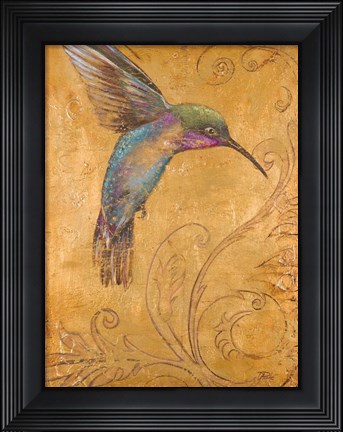 Framed Golden Hummingbird I Print