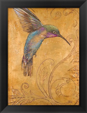 Framed Golden Hummingbird I Print