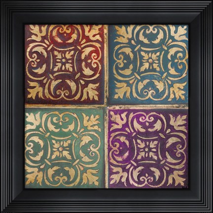 Framed Moroccan Mosaic Patch I Print