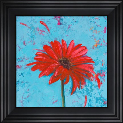 Framed Blue Tiny Flower Square I Print