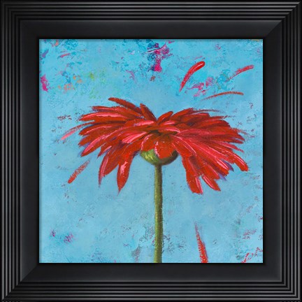 Framed Blue Tiny Flower Square II Print