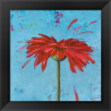 Framed Blue Tiny Flower Square II Print