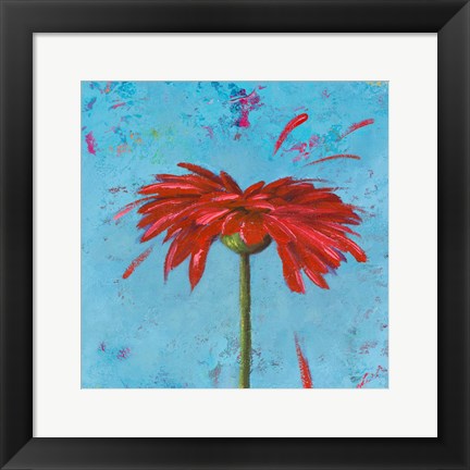 Framed Blue Tiny Flower Square II Print