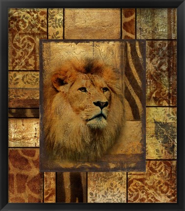 Framed Decorative Safari II (Lion) Print