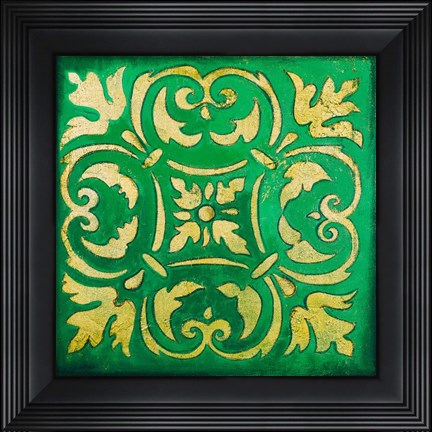Framed Green Mosaic Print