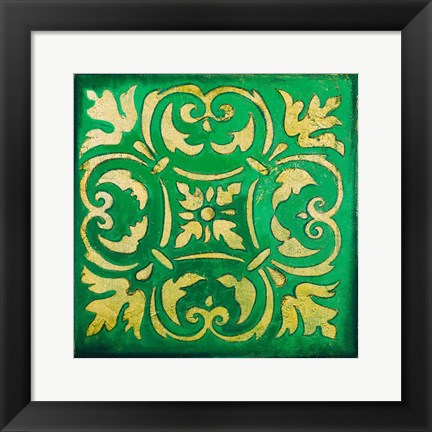 Framed Green Mosaic Print