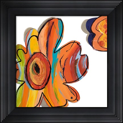 Framed Collage Flowers I Print