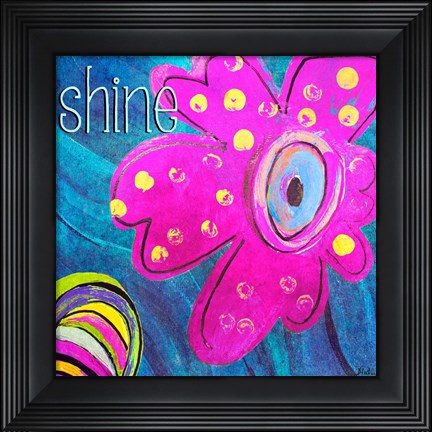Framed Bright Collage Flowers II Print